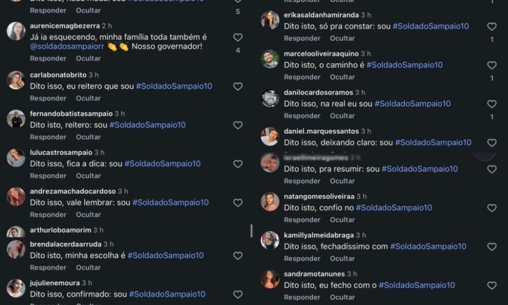 soldado-sampaio-defende-“campanha-limpa”,-mas-redes-exibem-onda-de-perfis-suspeitos-com-mensagens-padronizadas